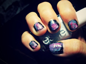 galaxy nails! excuse my thumb, it was kind of messy.