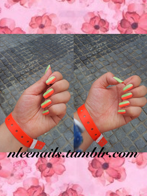 This design makes your nail look LONGER. Summer=neon=common sense RIGHT?

Follow me on Twitter: @nleenails
Follow me on Tumblr: nleenails.tumblr.com