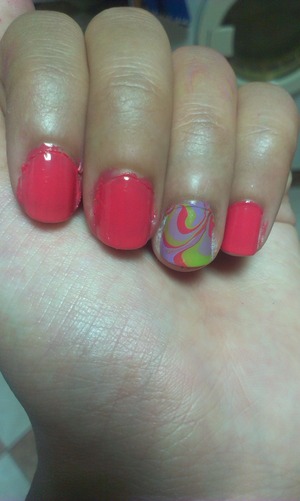 First attempt at water marble nails :/