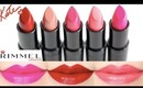 Rimmel Kate Moss Lasting Finish Lipstick Swatches on Lips 5 colors