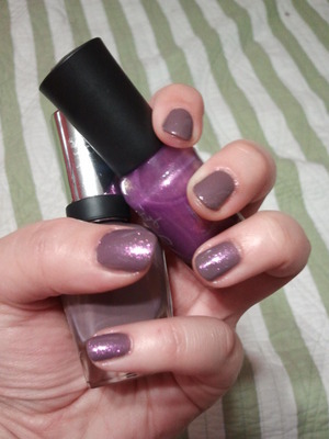 Sally Hansen's "Commander In Chic" with a coat of Love & Beauty's "Amethyst" on top.
