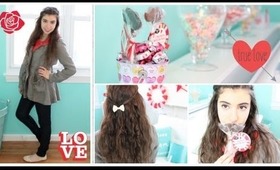 Getting Ready: Valentine's Day Makeup, Hair, & Outfit! ♡