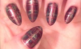 Stamp It Sunday: Winter Holiday Plaid Nails