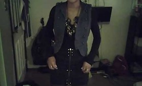 OOTD! Navy vest and fishnet!