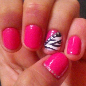 pink zebra nails