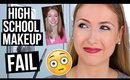 How I Did My Makeup in High School CHALLENGE | RachhLoves