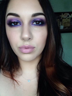 iridecent purple and blue smokey eye feat. bareMinerals new Bare Skin serum foundation