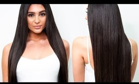 How To: Kim Kardashian Long And Sleek Hairstyle | Milk + Blush