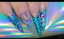 MERMAID LIFE ACRYLIC NAILS | MULTICHROME + STAMPING