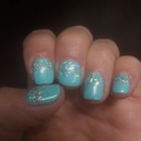 Better quality mint sparkly nails 