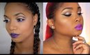Purple Lips and Graphic eyes - Full Face Make up tutorial-  Collab W/ TheFancyFaced