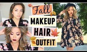 Cozy Fall Makeup, Hair + Outfit! GET READY WITH ME!