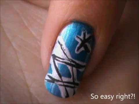 VERY easy nail art for short nails- nail design for beginners- tutorial
