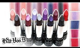 Review & Swatches: KAT VON D Studded Kiss Lipsticks | Coven, Motorhead, Wolvesmouth and MORE!