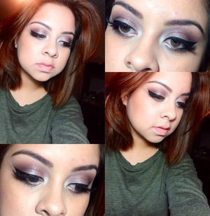 I used all shadows from this naked three palette. Tried to avoid too many pinks and create something a little smokey. 