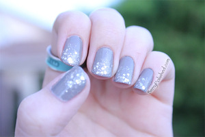 Glitter gradient nails January '12.  OPI French Quarter for Your Thoughts and Sephora by OPI Flurry Up