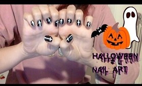 (Easy) Halloween Nail Art Tutorial - Cross Nails / (Fácil) Arte de uñas para Halloween - Cruces