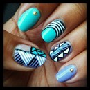Funky Summer Tribal Nails