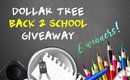 DOLLAR TREE BACK 2 SCHOOL GIVEAWAY | 6 WINNERS!! | PrettyThingsRock