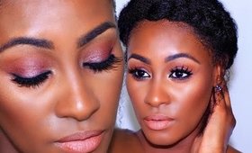 Soft Spring Makeup Beat with Braided Crown Natural Hair style | Shlinda1