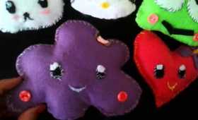 first 5 felt plushies I ever made! kawaii!