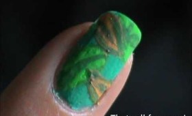 Leaf Print!-nail art easy nail Design for Beginners easy nail designs home short nails tutorial