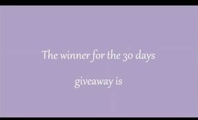 30 Days Giveaway Winner