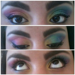 rainbow eyeshowd with cheap makeup