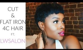 Cut & Flat Iron 4C Hair ft. LW SALON