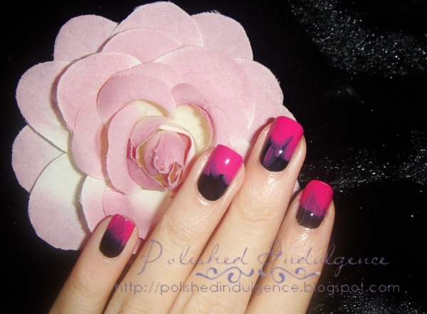 Pink and black ombre nails inspired by the nails from Jen Kao Spring ...