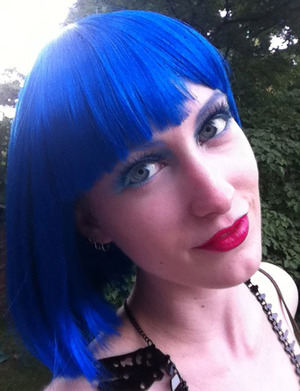 Blue wig, Katy Perry Ka-BOOM! blue lashes