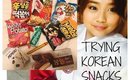 Trying Korean Snacks and drink