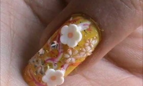 Easy fimo canes nail art tutorial- fimo clay creations fimo canes collection DIY fimo flower long