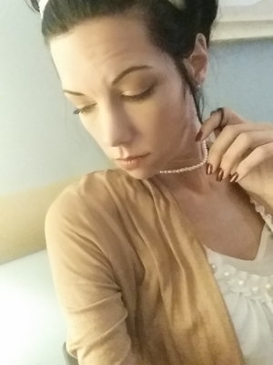 Was going for a romantic/boho look. The pearls are actually a headband that was giving me a headache so I took it off and made it a necklace :) 