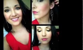 Summer Wedding OOTD/OOTN-Gold Makeup and Red Dress