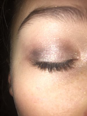 I started my using Snow from the Buxom Stone Cold Babe Palett and dusted this over my eyelid, I then took Chanpagne buzz and Gold Shadow and built up the pigment in my crease! Finished off with some Full Volume Mascara!