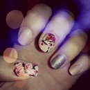 Self Painted Floral Nails