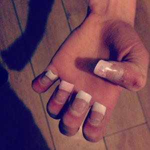 Long French and pinky tips 