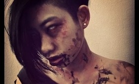 Zombie Face Halloween Makeup Tutorial