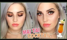 MAI TAI MAKEUP TUTORIAL 🍹🔥 Cocktail Series 💕 Orange & Green!