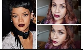 Rihanna Inspired Fall / Autumn Dark Lips Makeup Tutorial | TheRaviOsahn