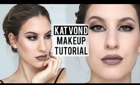 One Brand Makeup Tutorial: KAT VON D | Graphic Eyeliner + Gold Lids | JamiePaigeBeauty