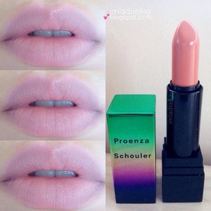 Lips swatches of MAC Woodrose lipstick from Proenza Schouler collection.