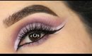Purple Glam Sparkly Cut Crease Makeup