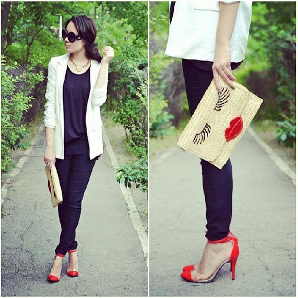 Sexy Red Lips Straw Bag Whirl W.'s Photo Beautylish