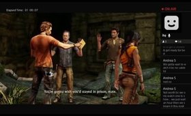 Girl plays UNCHARTED 2 Among thieves  LIVE.The "i suck!" Edition Play thru. 1