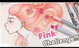 PINK CHALLENGE!!! - Coloring using only PINK stuff!!!