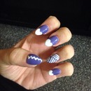 Whit heart tip, Aztec nails 
