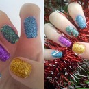 Christmas glitter nails