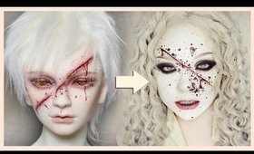 BJD FACEUP Yandere Makeup Tutorial 白塗り メイク [ヤンデレ] ~ Shironuri x BJD Faceup Series #2